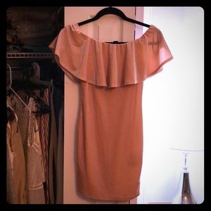 Forever 21, blush, off the shoulder cocktail dress